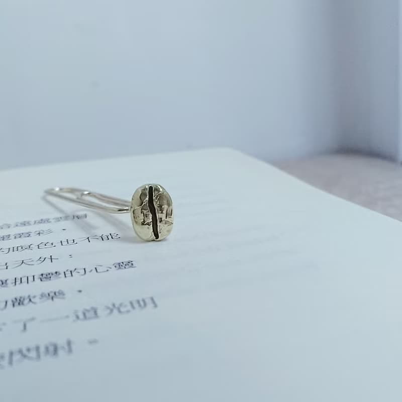 書房系─咖啡豆書籤- 黃銅復古迴紋針書籤
