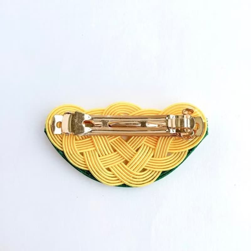 水引　バレッタ【すいか】黄色　可愛い　スイカ