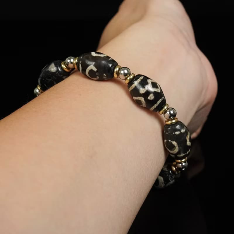 西亞3眼古珠手鍊(長21.5公分.內徑17公分)