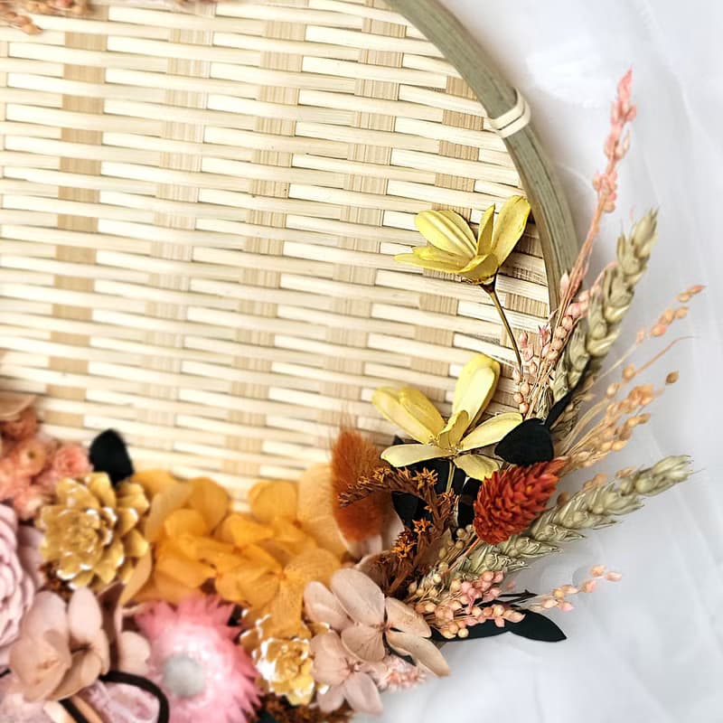 永生花乾燥花米篩佈置掛飾-甜美橘粉款 喬遷入厝禮