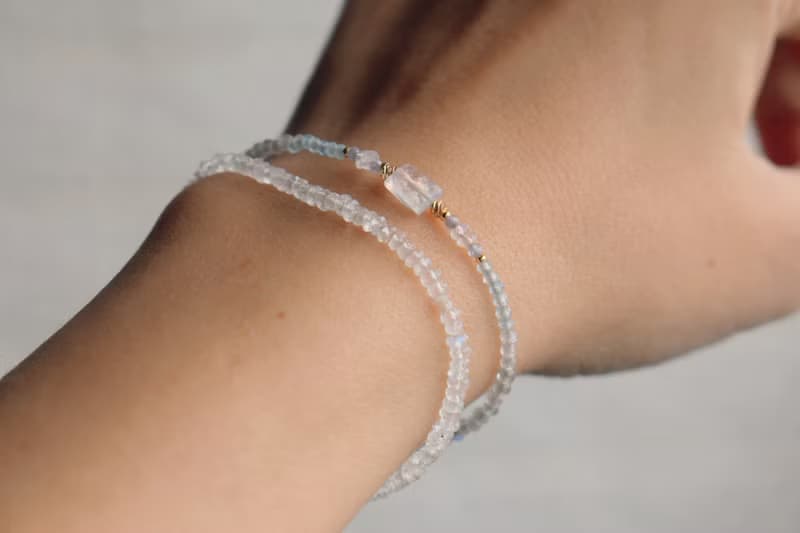 手鍊 三月誕生石 海藍寶 月光石 - 意外驚喜 -