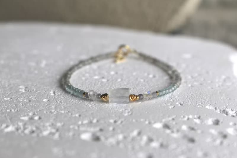 手鍊 三月誕生石 海藍寶 月光石 - 意外驚喜 -