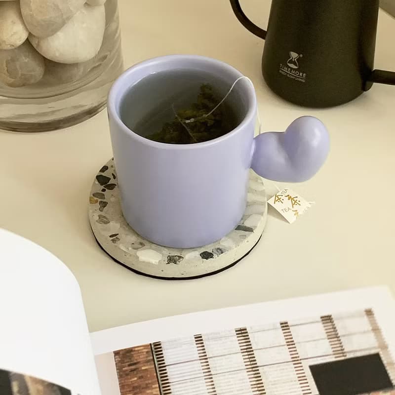Stan&Co手工咖啡杯250ml 愛心陶瓷馬克杯 情侶對杯