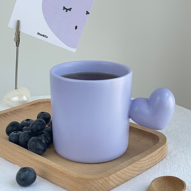 Stan&Co手工咖啡杯250ml 愛心陶瓷馬克杯 情侶對杯