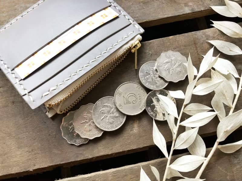 3咭位 6咭位 拉鏈零錢包 皮革材料包 刻名 名片夾 植鞣 皮革DIY