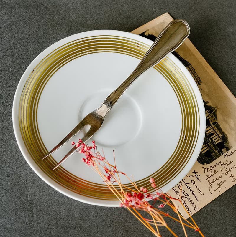 巴洛克造型雙齒水果銀叉 - 西洋古董