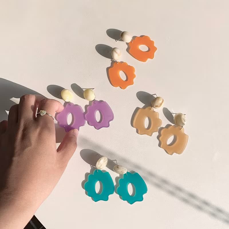 不規則鏤空雲朵耳環 Wave Cloud Earrings