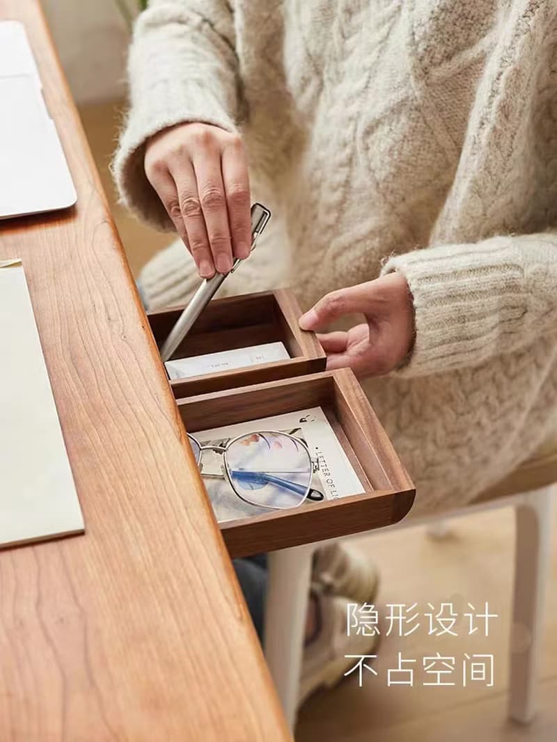 隱形收納盒  辦公袖珍抽屜   私人空間文具收納 免打孔