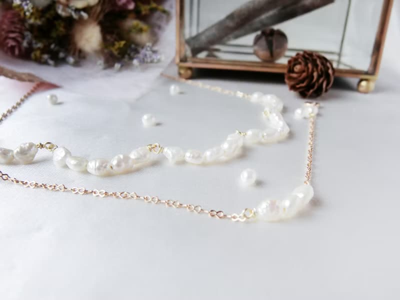 【波浪小蕾絲】3顆天然淡水珍珠 純銀手鍊