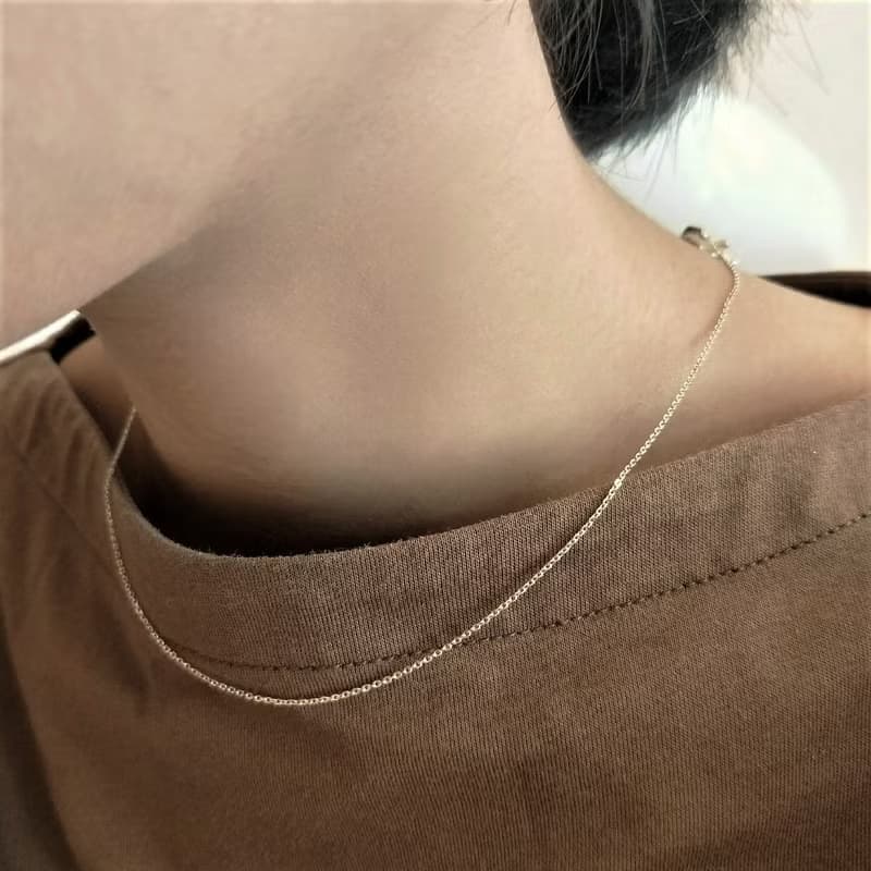 │簡約│高質感 • 純銀單鍊 • 鎖骨鍊 • 素鍊 • 百搭項鍊