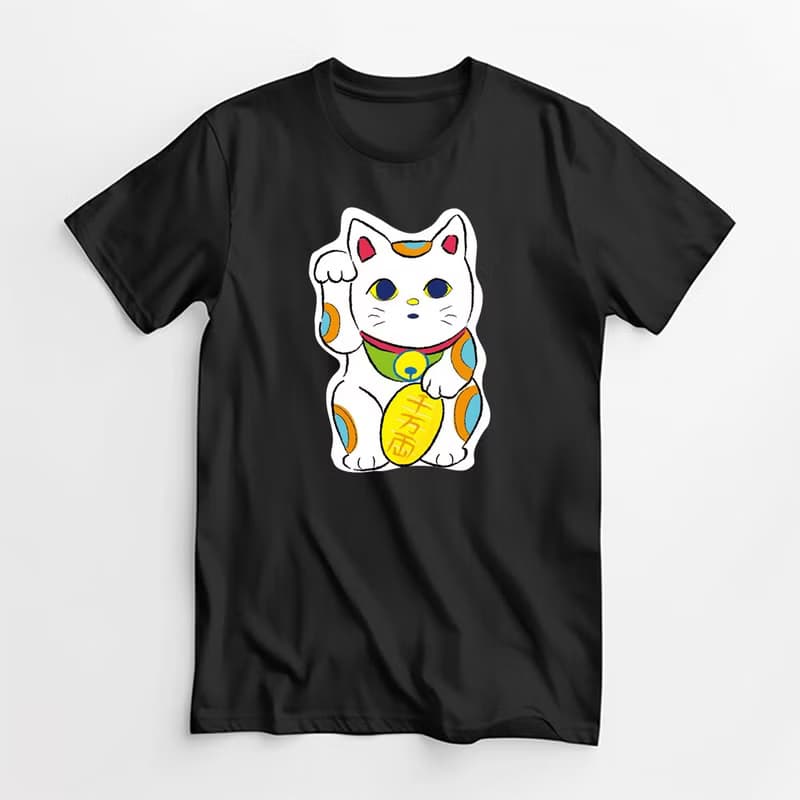 小飯糰  招財貓 千萬兩 黑色中性短T