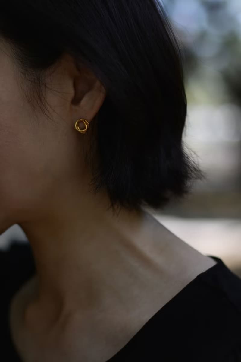 三環黃銅耳環