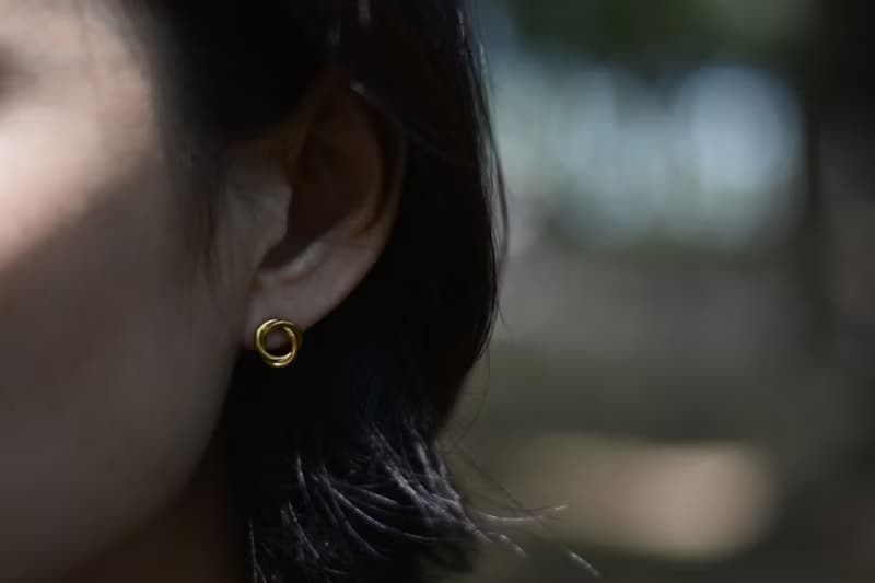 三環黃銅耳環