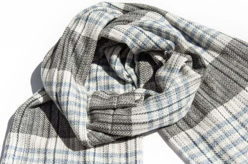 喀什米爾Cashmere 針織圍巾 純羊毛圍巾 手織圍巾 編織圍巾-日本
