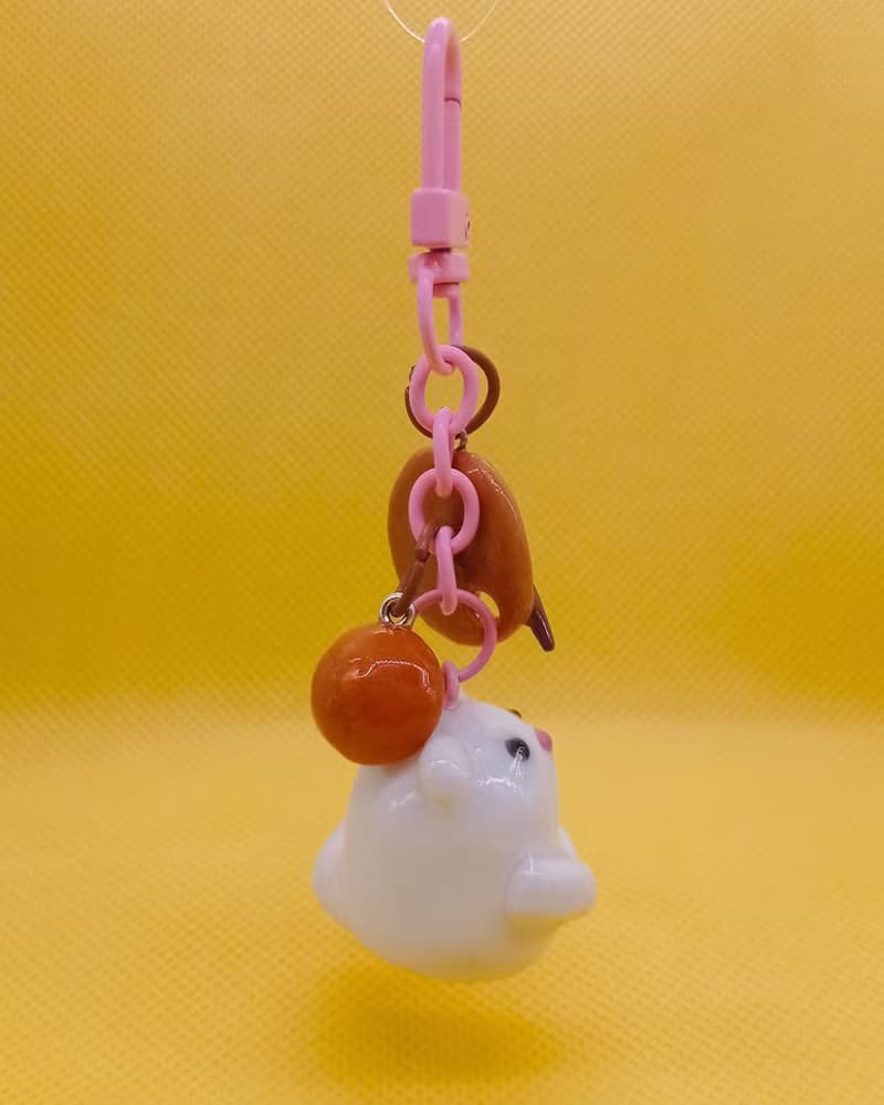 Snow Ferret Keychain: The Art Lover