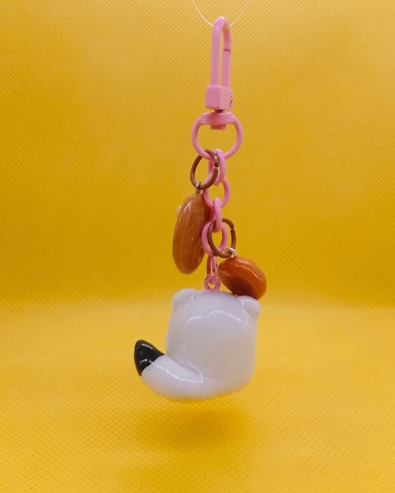 Snow Ferret Keychain: The Art Lover