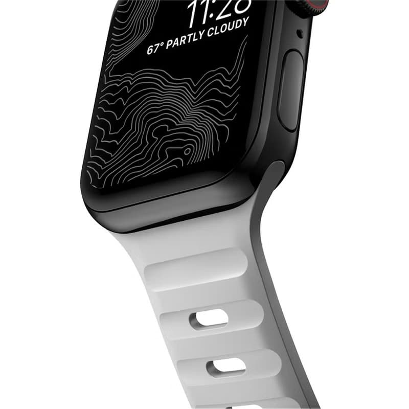 【美國NOMAD】AppleWatch專用運動FKM橡膠錶帶-45/44/42mm 月球灰