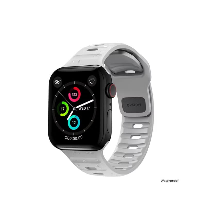 【美國NOMAD】AppleWatch專用運動FKM橡膠錶帶-45/44/42mm 月球灰
