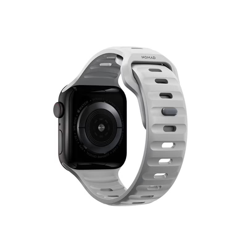 【美國NOMAD】AppleWatch專用運動FKM橡膠錶帶-45/44/42mm 月球灰