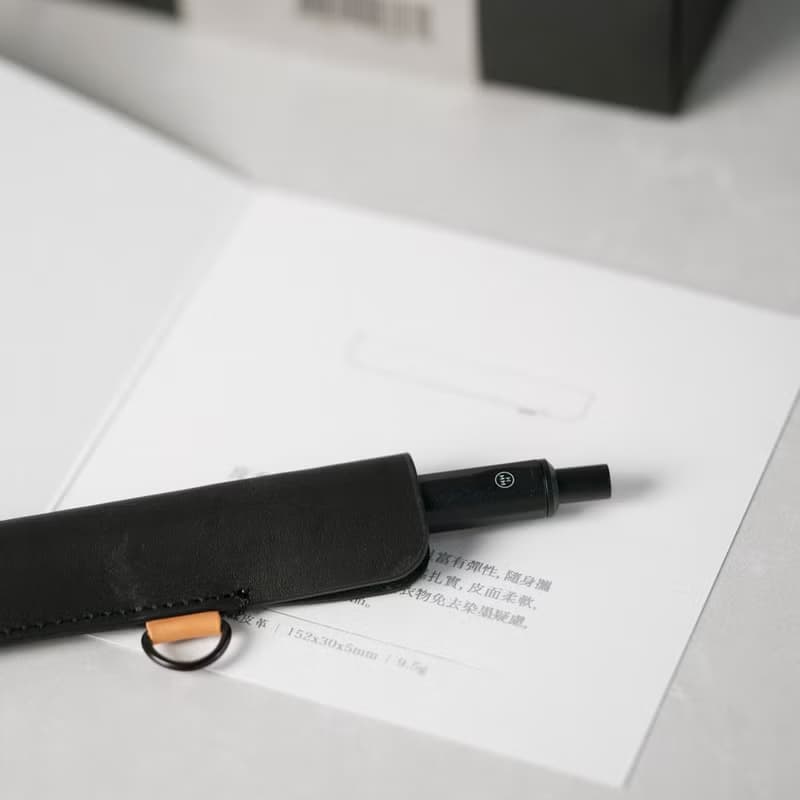 【HMM禮盒】交換禮物隨身書寫禮盒 - 義大利半植鞣筆套/霧黑