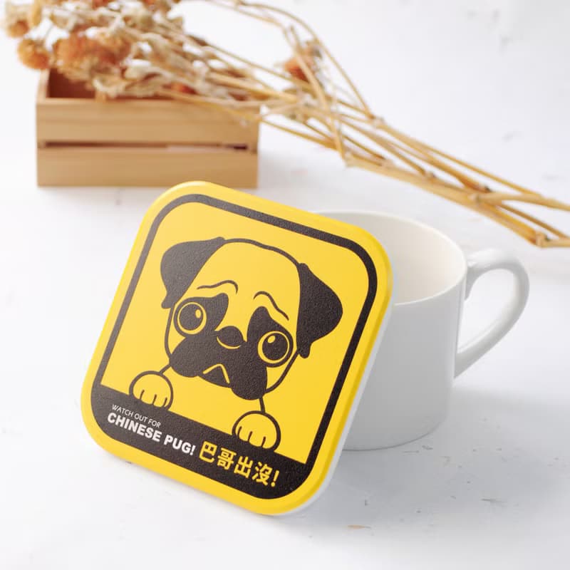 【萌犬出沒】吸水杯墊 - 巴哥 | 全19種 | 犬種最齊全