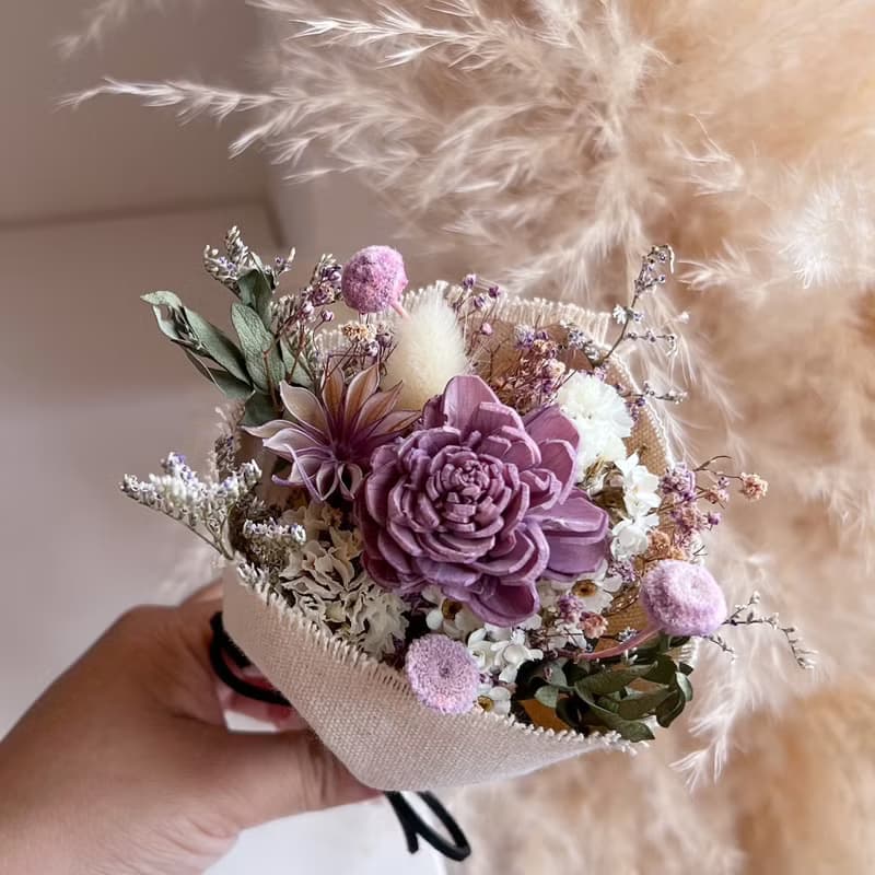 乾燥花帆布口袋花束 I 母親節 I畢業禮物 I 生日禮物 I 婚禮小物