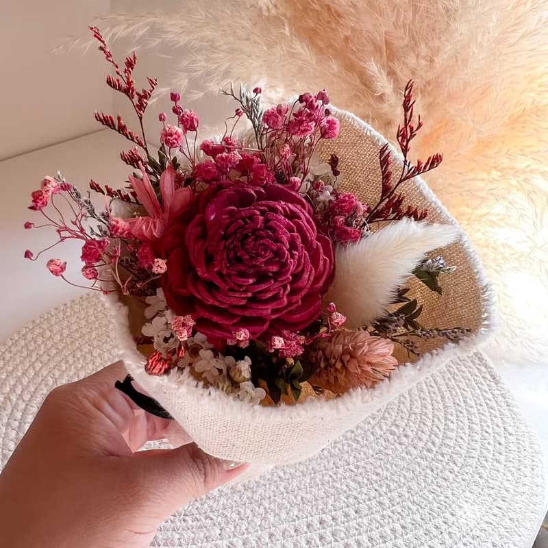 乾燥花帆布口袋花束 I 母親節 I畢業禮物 I 生日禮物 I 婚禮小物