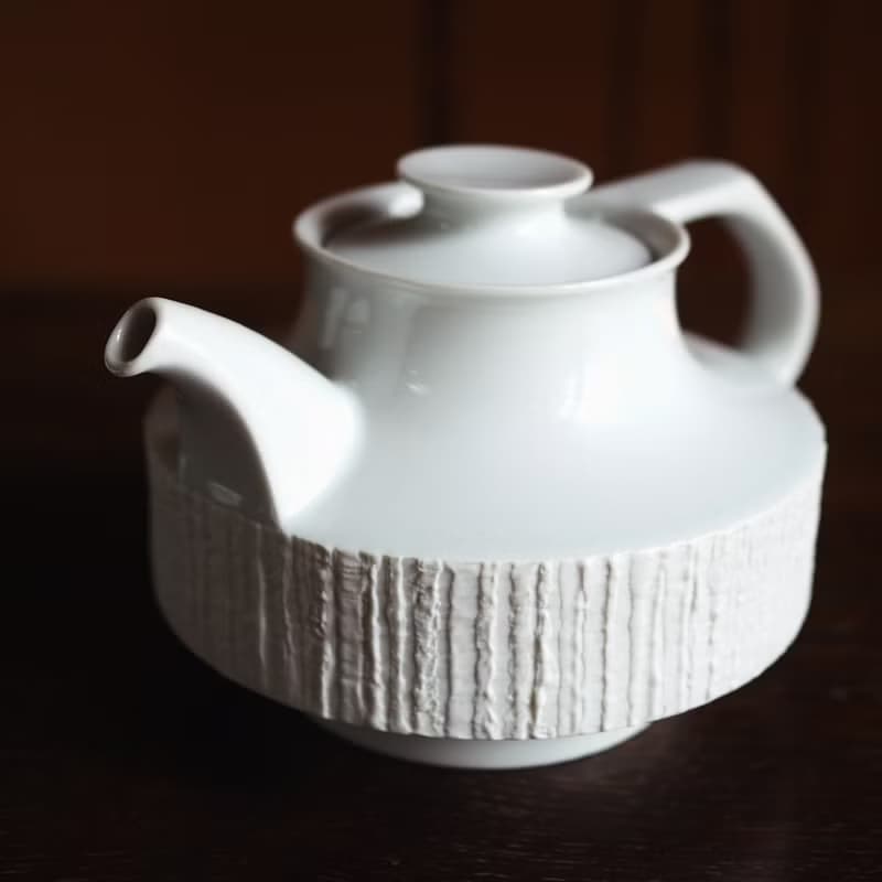 1960年 德國 Thomas 白色瓷器套裝 / 茶壺+茶杯+鹽和胡椒瓶
