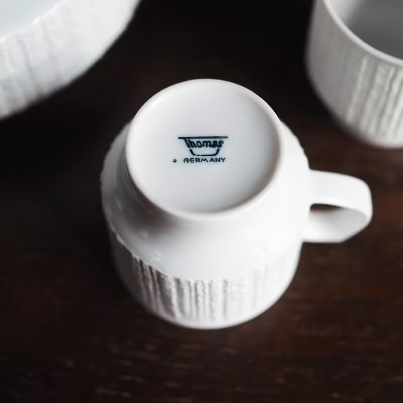 1960年 德國 Thomas 白色瓷器套裝 / 茶壺+茶杯+鹽和胡椒瓶