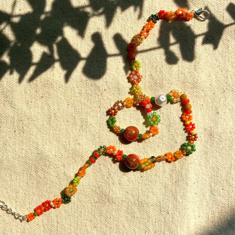 zi2.rennt串珠|DJDL|串珠花朵項鍊 手作鎖骨鏈