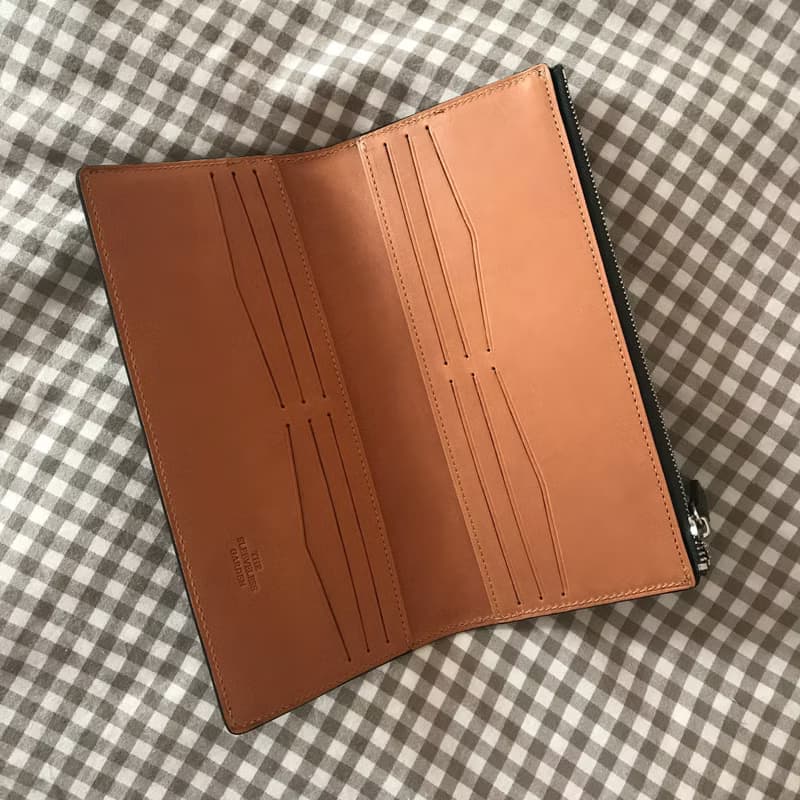 W leather wallet /Green