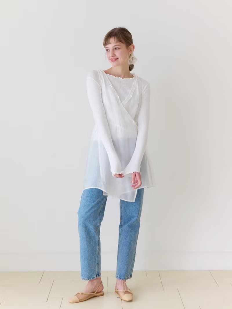 Frill layered dress_White