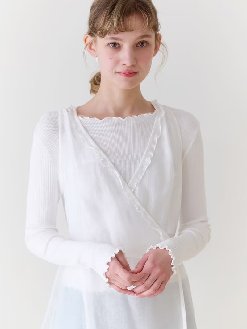 Frill layered dress_White