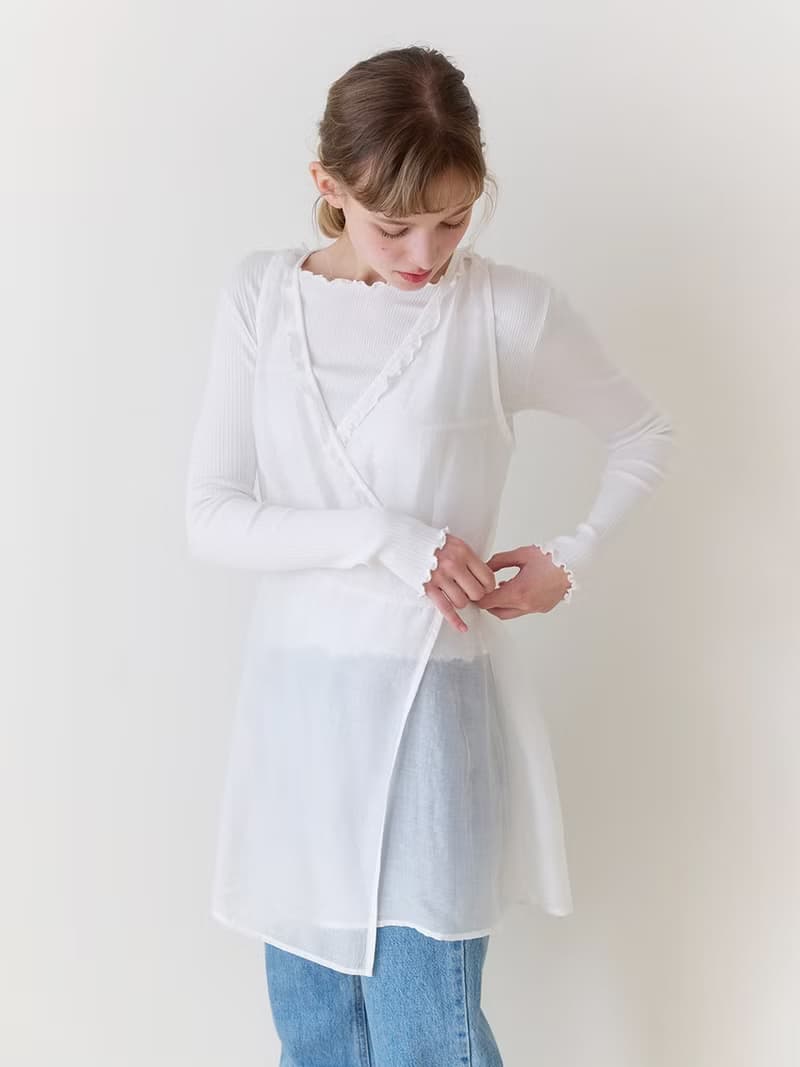 Frill layered dress_White