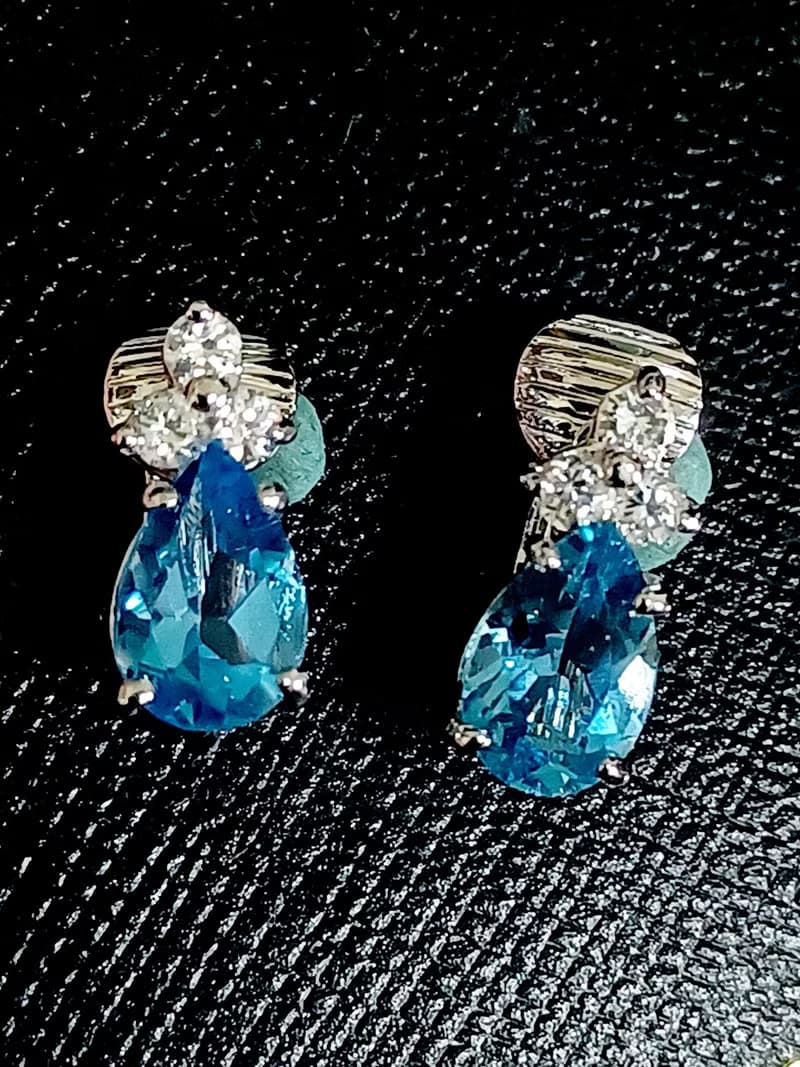 vintage jewelry  經典璀璨單顆萊茵鑽 夾式耳環