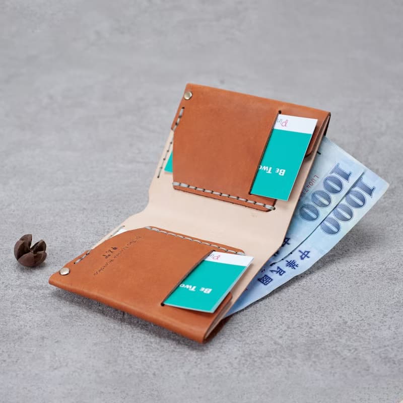 真皮簡易短夾 雙邊 簡約 錢包 皮夾 壓印 禮物 送禮 銀包