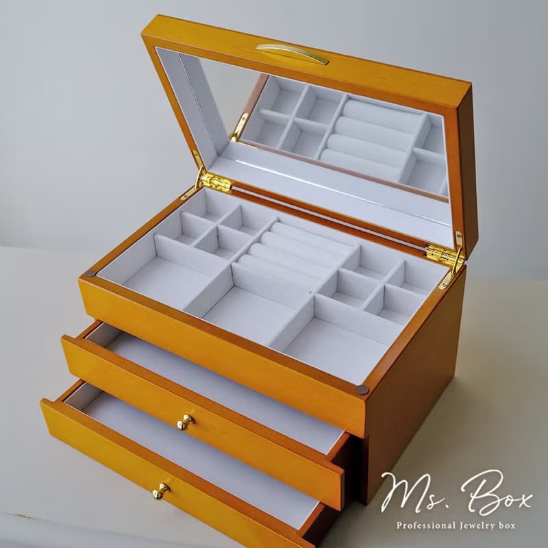 【Ms. box 箱子小姐】英式古典木製珠寶盒/飾品盒(原木拼花)