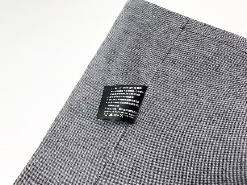 蝶 - 有機棉絹印灰色日式中門簾 Organic Cotton