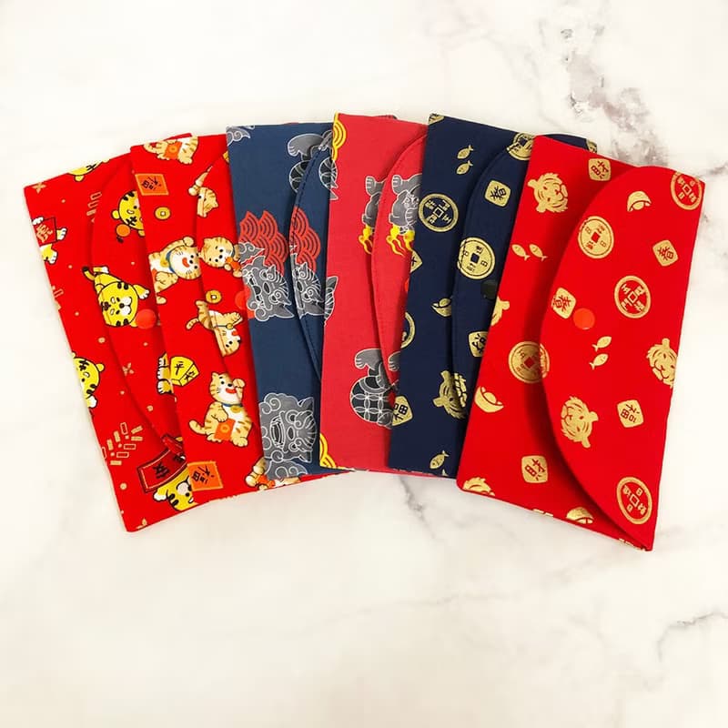 虎年 寅年 貓咪 手工長型布紅包袋 存摺袋