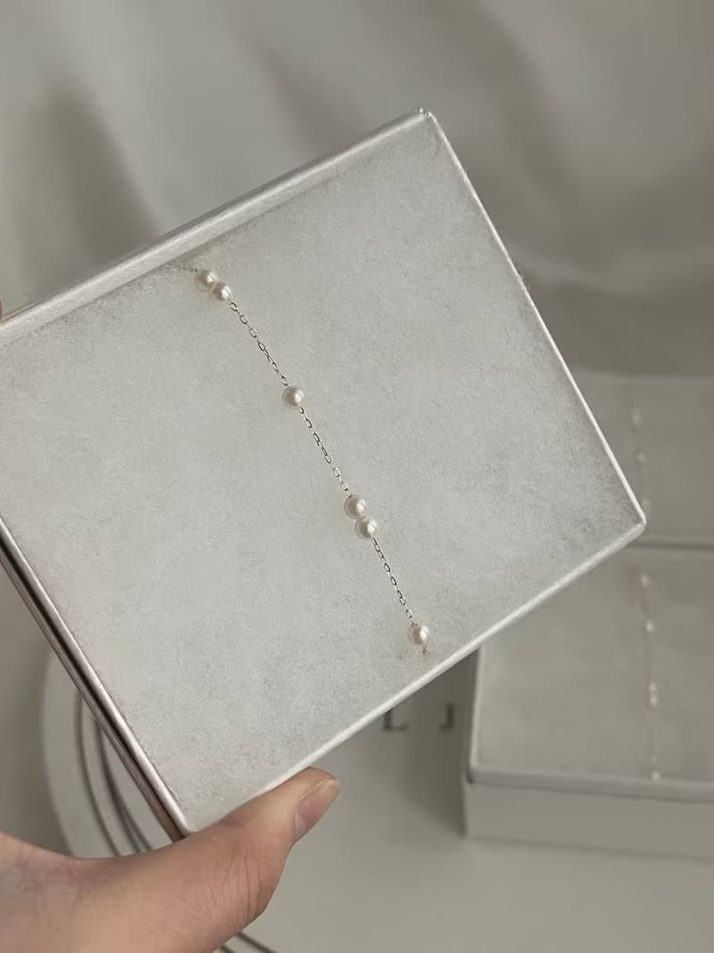 日本直送 akoya珍珠滿天星手鍊 10K黃金 天然海水珍珠 原創設計