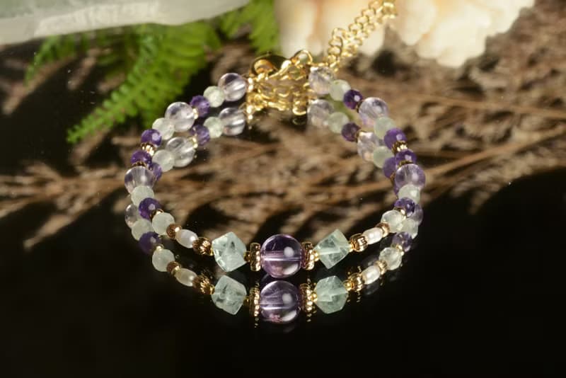 【神山晶礦】紫水晶螢石珍珠葡萄手鍊/紫水晶/螢石/珍珠/葡萄