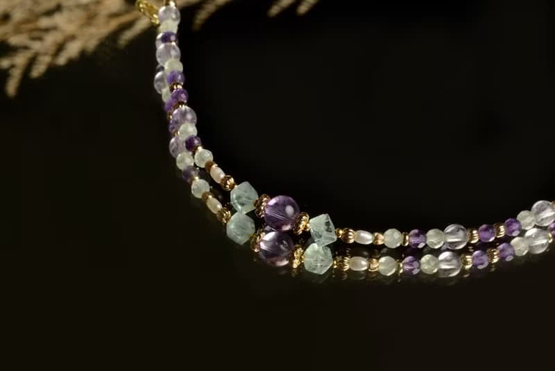 【神山晶礦】紫水晶螢石珍珠葡萄手鍊/紫水晶/螢石/珍珠/葡萄