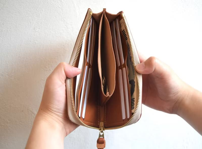 お札入れ ファスナー 財布 長財布 革財布 レザー イタリアンレザー 革