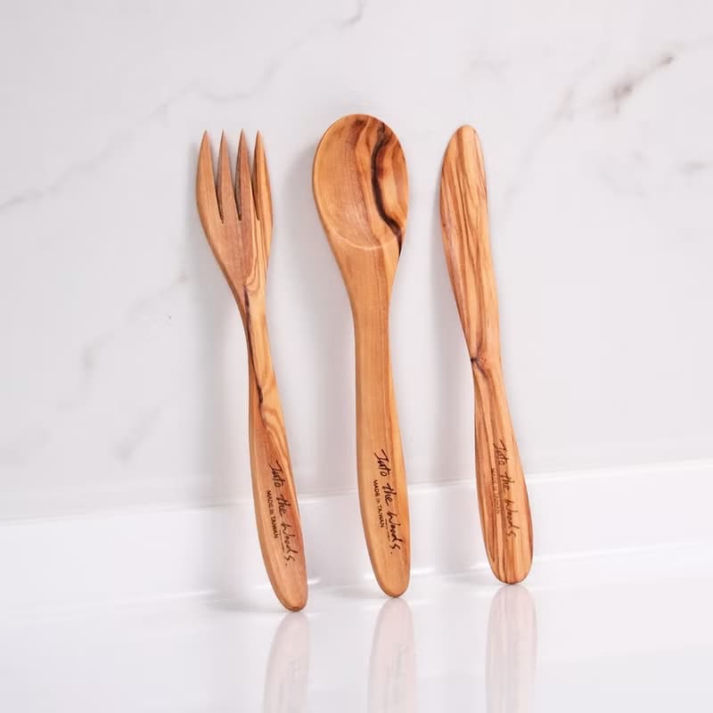 橄欖木經典果醬奶油抹刀六件組