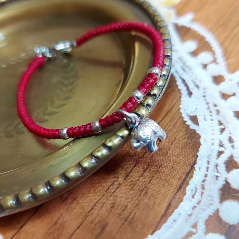 純銀平安編織手鍊 蠟線925純銀 五色線 /大象蠶絲蠟線(缺貨)