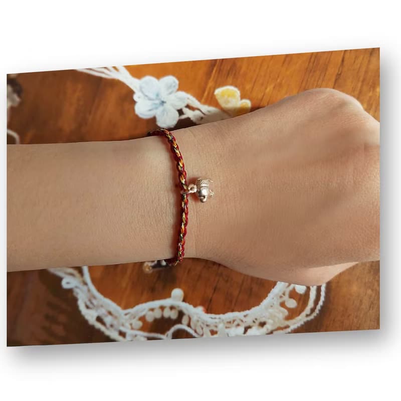 純銀平安編織手鍊 蠟線925純銀 五色線 /大象蠶絲蠟線(缺貨)