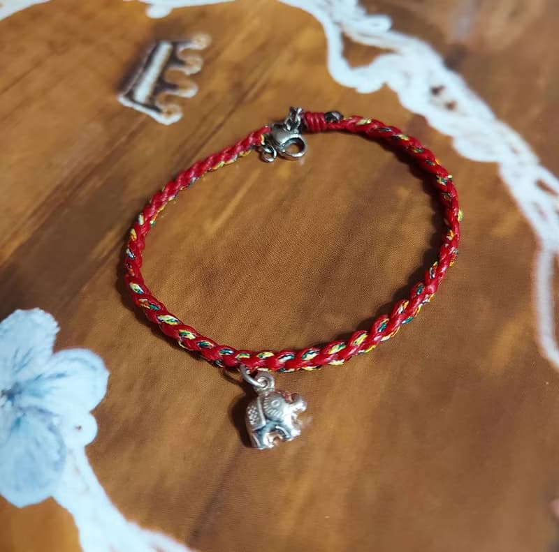 純銀平安編織手鍊 蠟線925純銀 五色線 /大象蠶絲蠟線(缺貨)