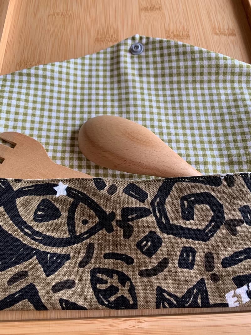 文青風環保筷袋 ~馬雅文明 斑駁灰綠 收納包.環保筷袋.手作餐具袋