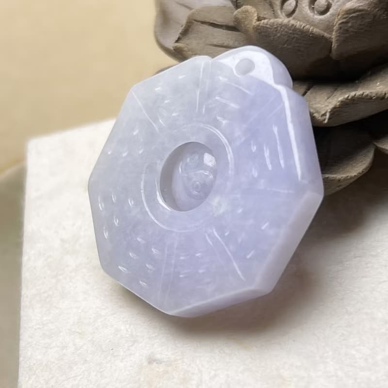 【擋煞‧避邪】紫羅蘭翡翠八卦項鍊 | 天然緬甸玉A貨翡翠 | 送禮