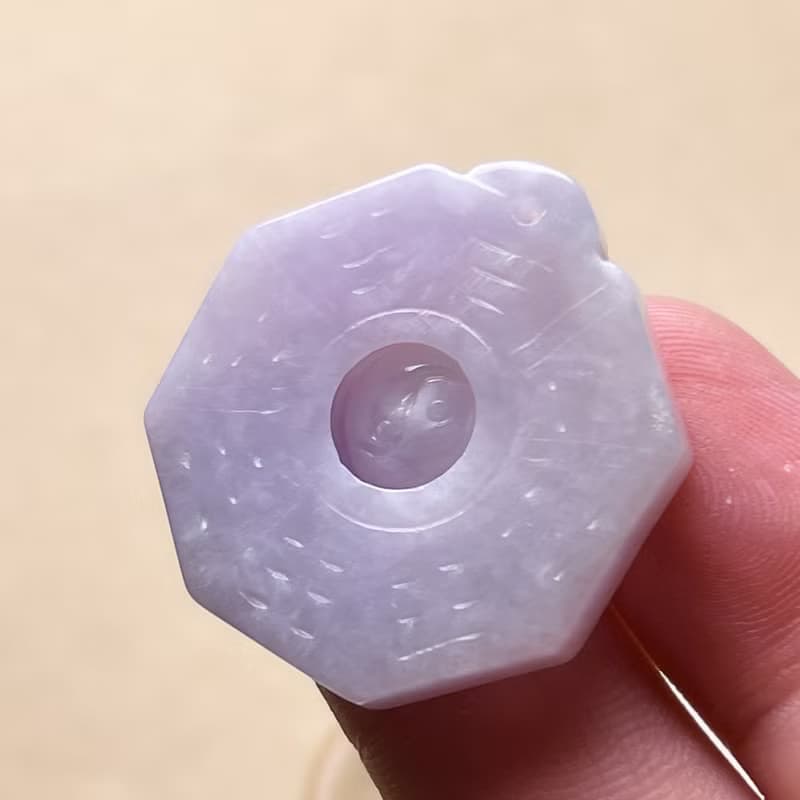 【擋煞‧避邪】紫羅蘭翡翠八卦項鍊 | 天然緬甸玉A貨翡翠 | 送禮